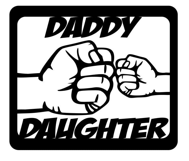 Daddy Daughter Fist Bump - Dxf and Svg