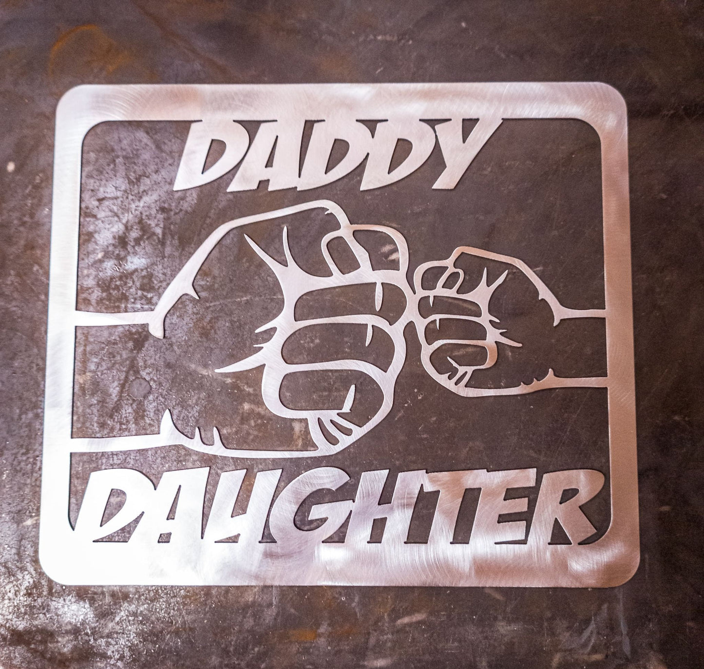 Daddy Daughter Fist Bump - Dxf and Svg