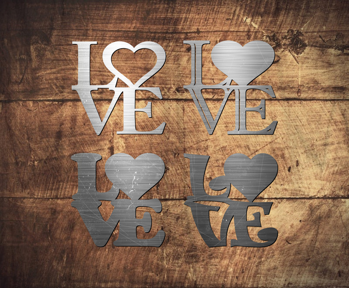 4X LOVE Heart - Dxf and Svg