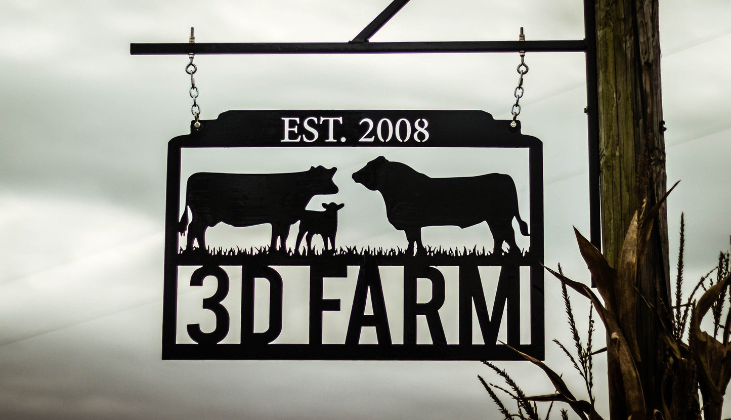 Farm Sign Cow and Calf - Dxf and Svg